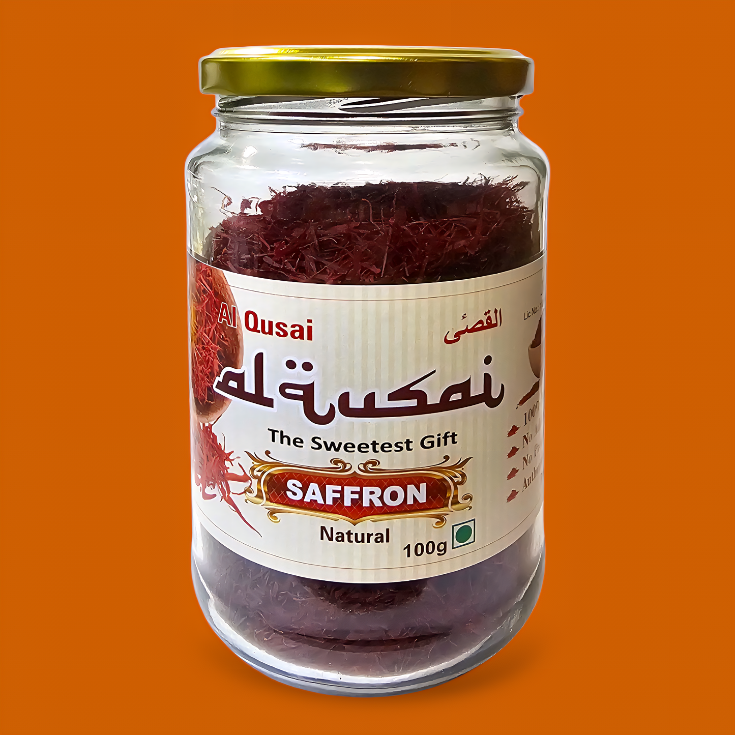 KASHMIRI MONGRA SAFFRON 100GM GLASS BOTTLE