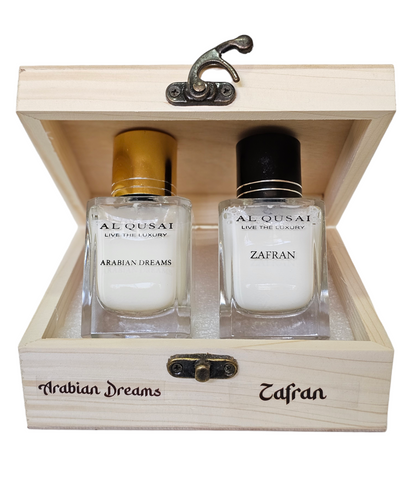 50ML x 2 PERFUME BOTTLES COMBO – CUSTOMIZED LUXURY IN A WOODEN BOX