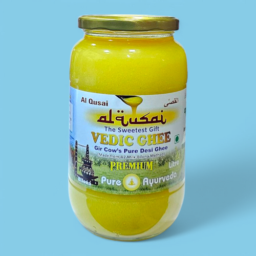 GIR COW'S PURE A2 VEDIC BILONA GHEE 1LITRE GLASS BOTTLE